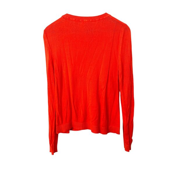 ASOS Lightweight Crewneck Sweater Orange Sz 12 - Picture 3 of 5